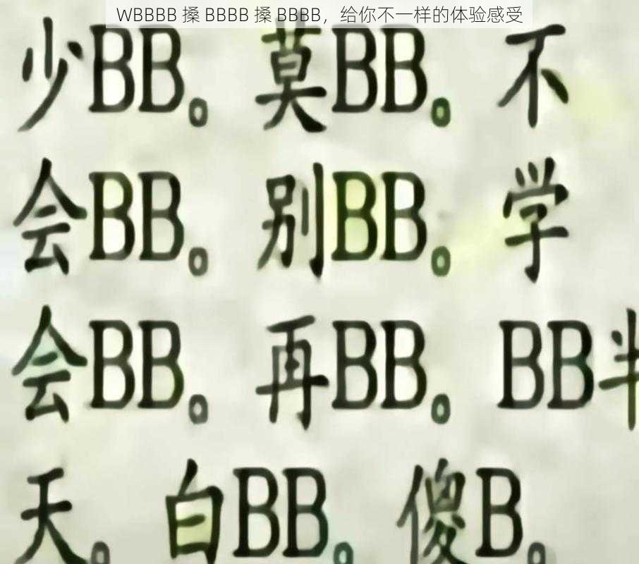 WBBBB 搡 BBBB 搡 BBBB，给你不一样的体验感受