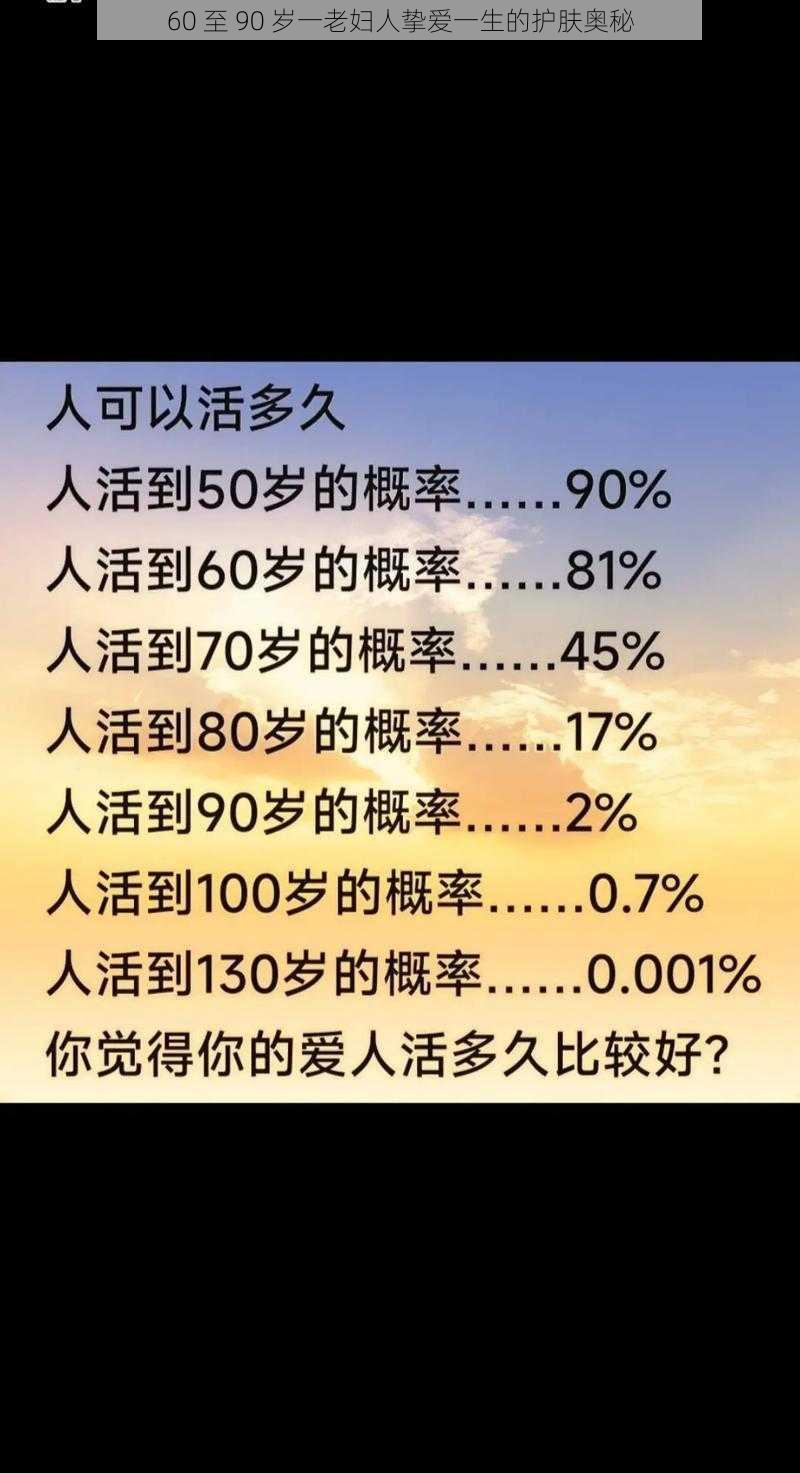 60 至 90 岁一老妇人挚爱一生的护肤奥秘