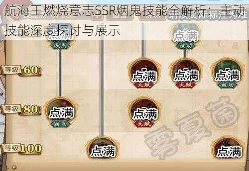 航海王燃烧意志SSR烟鬼技能全解析：主动技能深度探讨与展示