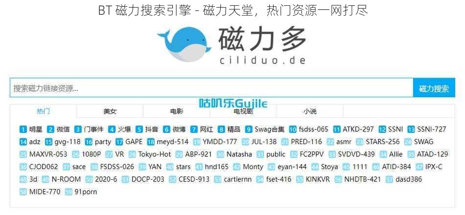 BT 磁力搜索引擎 - 磁力天堂，热门资源一网打尽