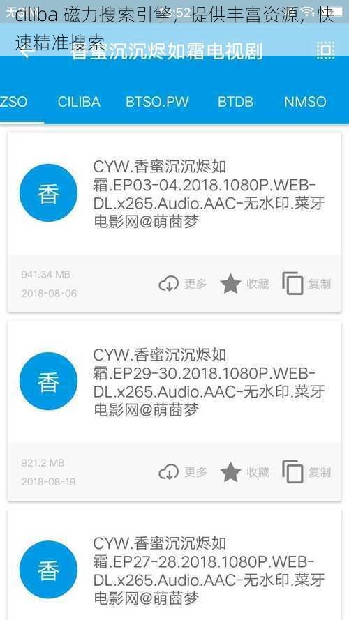 ciliba 磁力搜索引擎，提供丰富资源，快速精准搜索