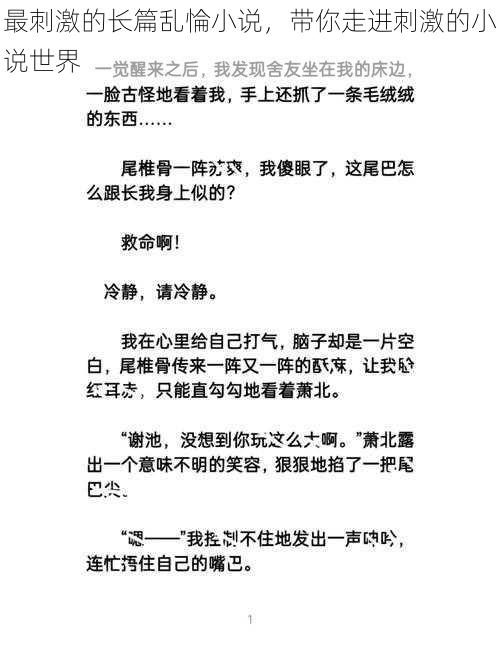 最刺激的长篇乱惀小说，带你走进刺激的小说世界