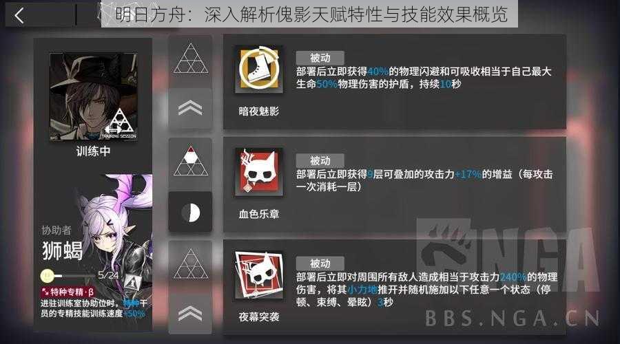 明日方舟：深入解析傀影天赋特性与技能效果概览