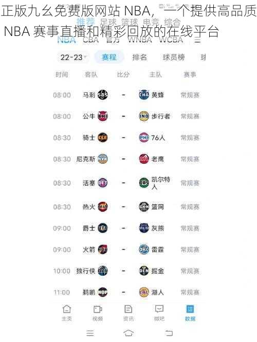 正版九幺免费版网站 NBA，一个提供高品质 NBA 赛事直播和精彩回放的在线平台