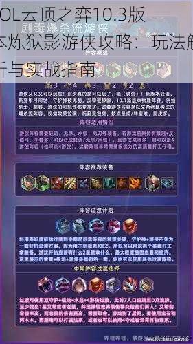 LOL云顶之弈10.3版本炼狱影游侠攻略：玩法解析与实战指南