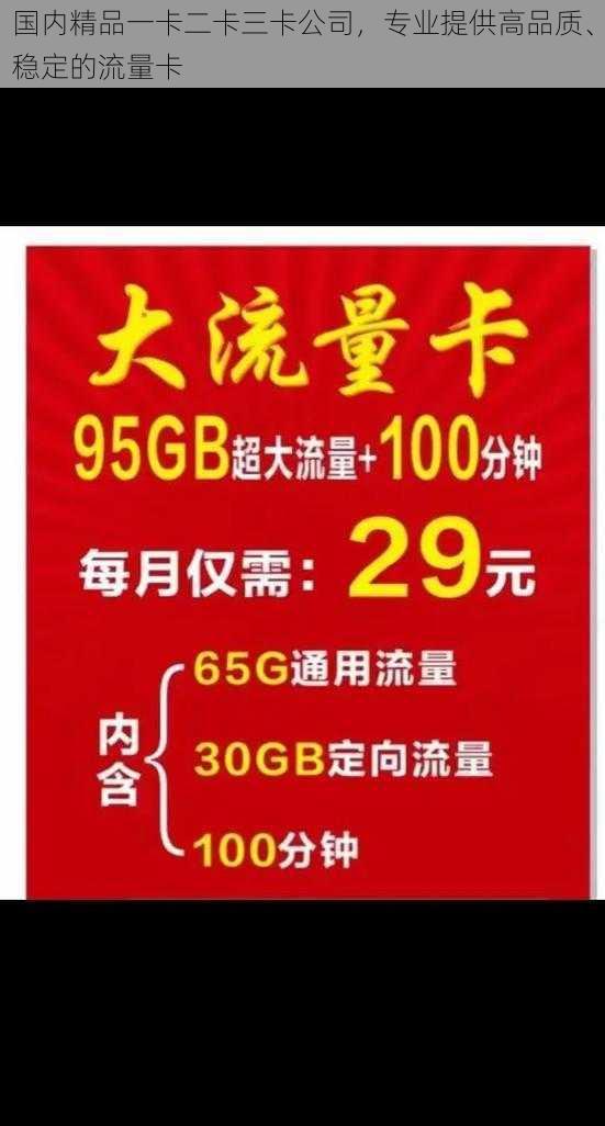 国内精品一卡二卡三卡公司，专业提供高品质、稳定的流量卡