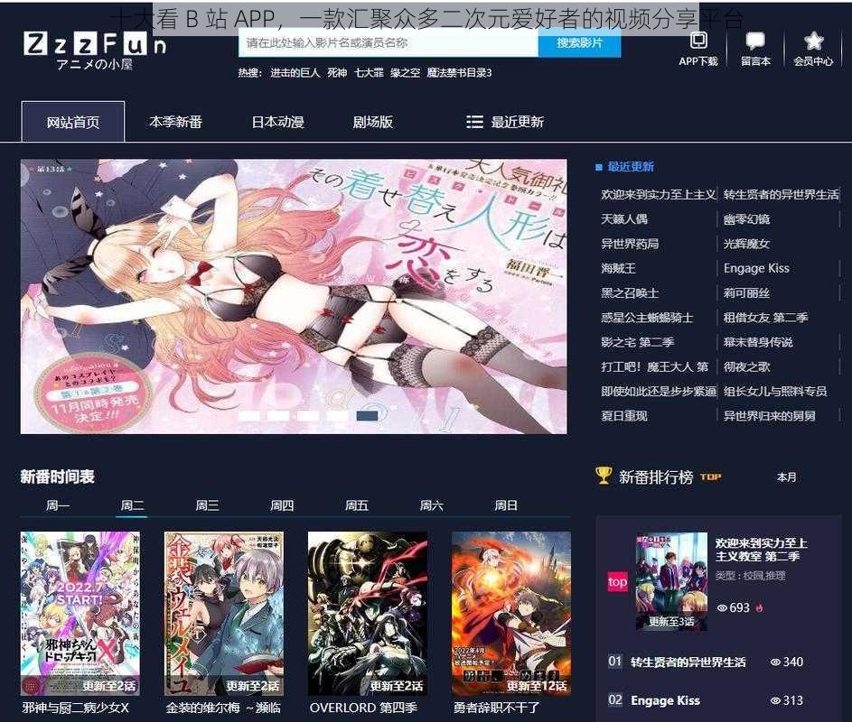 十大看 B 站 APP，一款汇聚众多二次元爱好者的视频分享平台