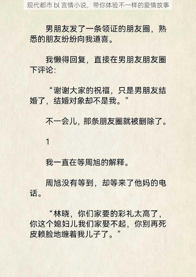 现代都市 bl 言情小说，带你体验不一样的爱情故事