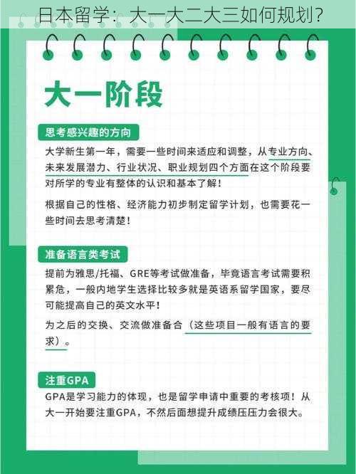 日本留学：大一大二大三如何规划？