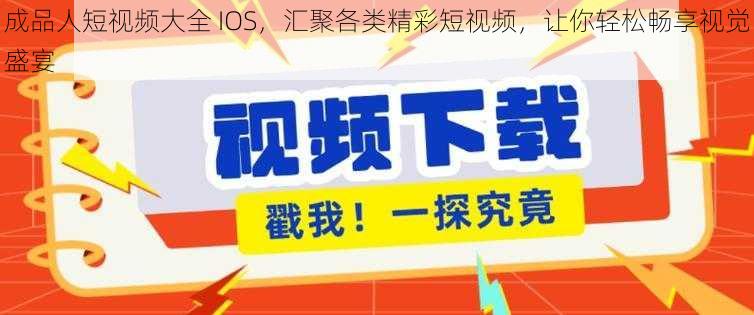 成品人短视频大全 IOS，汇聚各类精彩短视频，让你轻松畅享视觉盛宴