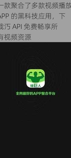 一款聚合了多款视频播放 APP 的黑科技应用，下载汅 API 免费畅享所有视频资源