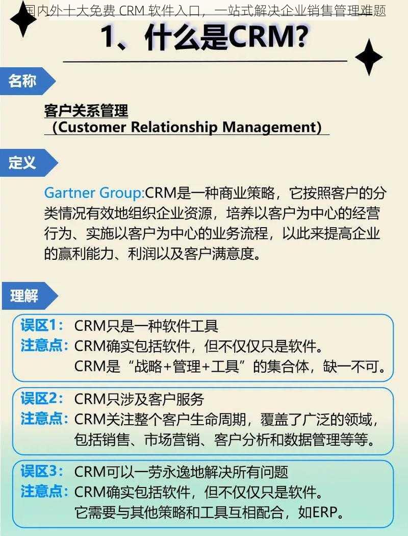 国内外十大免费 CRM 软件入口，一站式解决企业销售管理难题