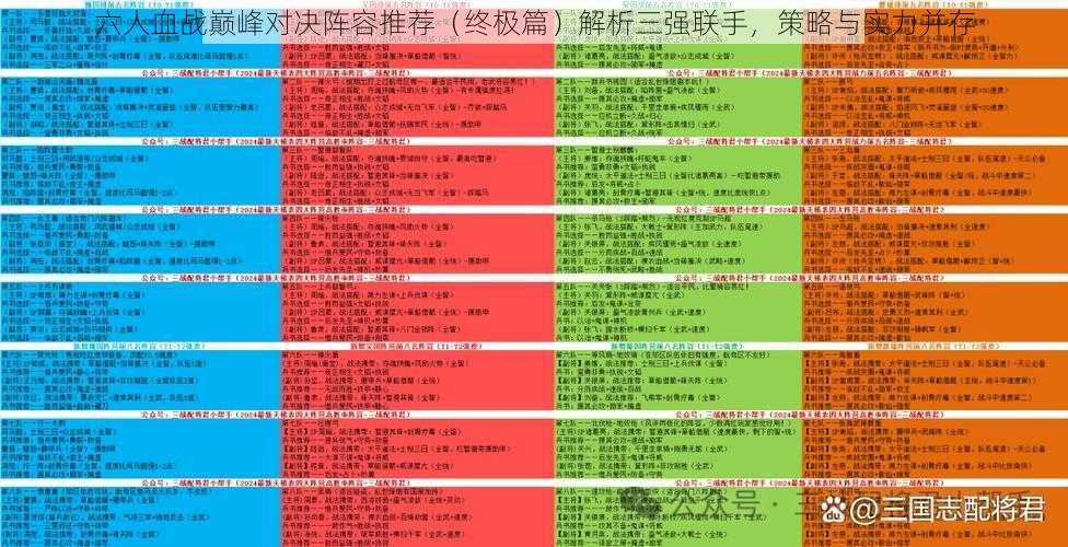 六人血战巅峰对决阵容推荐（终极篇）解析三强联手，策略与实力并存