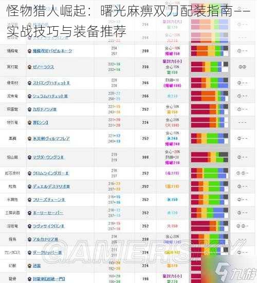 怪物猎人崛起：曙光麻痹双刀配装指南——实战技巧与装备推荐