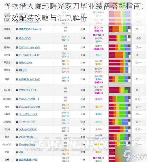 怪物猎人崛起曙光双刀毕业装备搭配指南：高效配装攻略与汇总解析