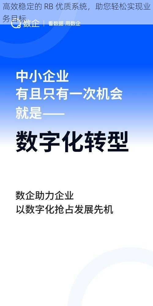 高效稳定的 RB 优质系统，助您轻松实现业务目标