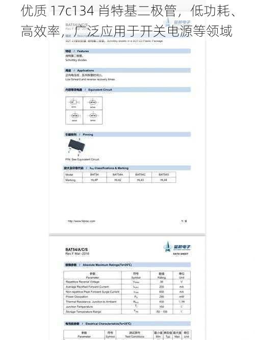 优质 17c134 肖特基二极管，低功耗、高效率，广泛应用于开关电源等领域