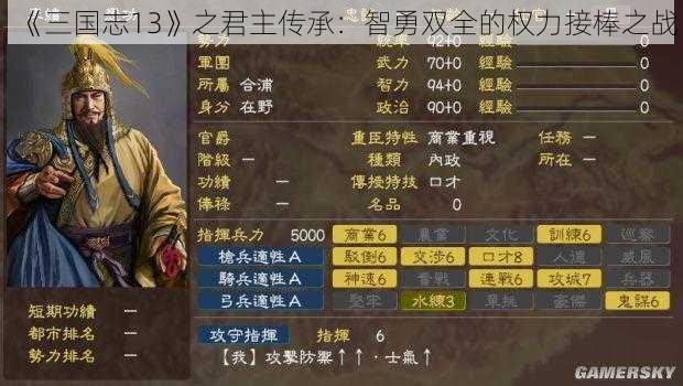 《三国志13》之君主传承：智勇双全的权力接棒之战