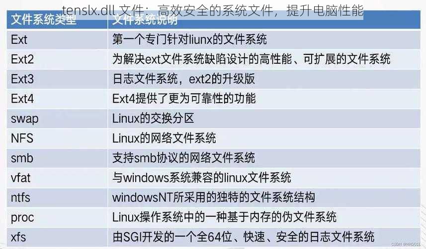 tenslx.dll 文件：高效安全的系统文件，提升电脑性能