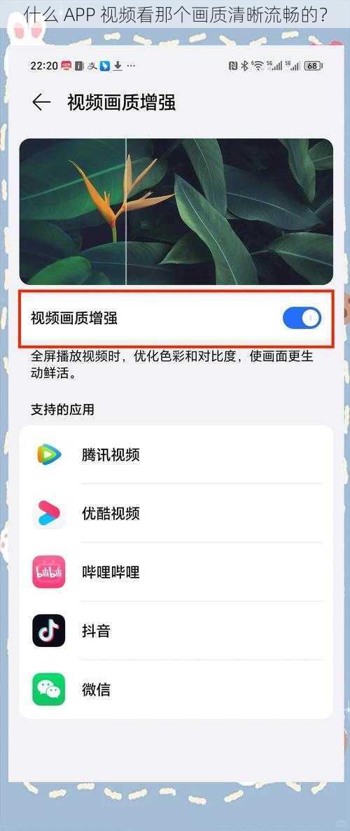 什么 APP 视频看那个画质清晰流畅的？