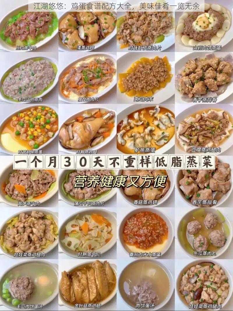 江湖悠悠:鸡蛋食谱配方大全,美味佳肴一览无余