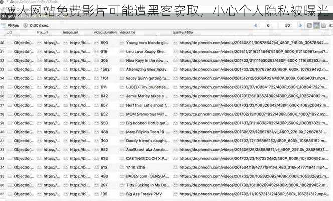 成人网站免费影片可能遭黑客窃取，小心个人隐私被曝光