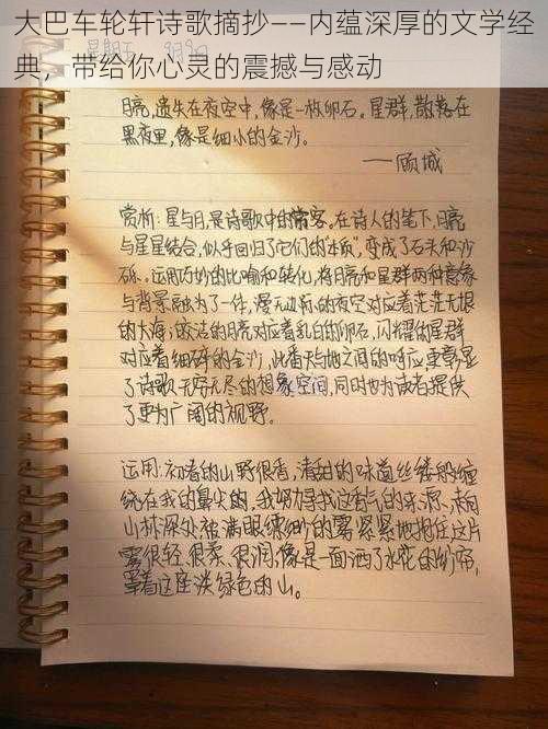 大巴车轮轩诗歌摘抄——内蕴深厚的文学经典，带给你心灵的震撼与感动