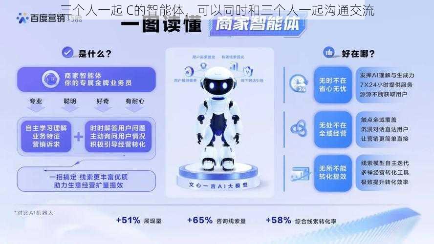 三个人一起 C的智能体，可以同时和三个人一起沟通交流