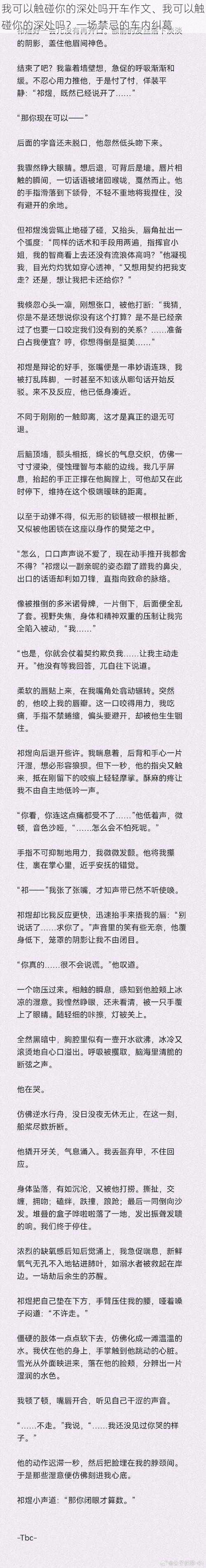 我可以触碰你的深处吗开车作文、我可以触碰你的深处吗？一场禁忌的车内纠葛