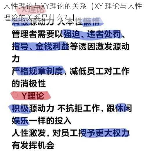 人性理论与XY理论的关系【XY 理论与人性理论的关系是什么？】