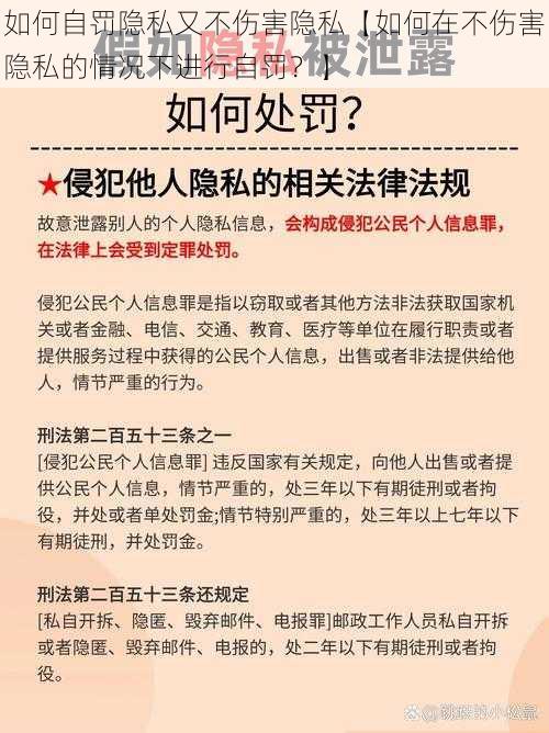 如何自罚隐私又不伤害隐私【如何在不伤害隐私的情况下进行自罚？】