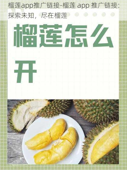 榴莲app推广链接-榴莲 app 推广链接：探索未知，尽在榴莲