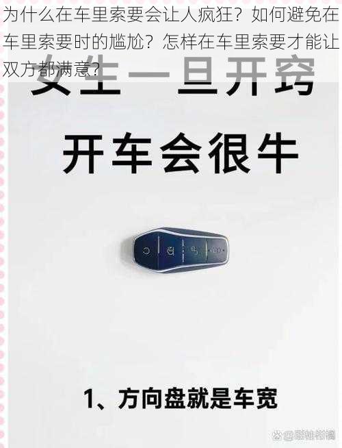 为什么在车里索要会让人疯狂？如何避免在车里索要时的尴尬？怎样在车里索要才能让双方都满意？