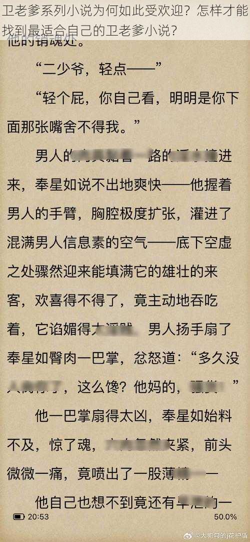 卫老爹系列小说为何如此受欢迎？怎样才能找到最适合自己的卫老爹小说？