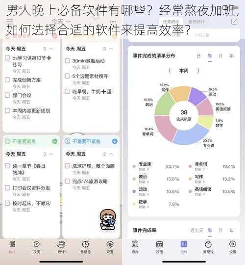 男人晚上必备软件有哪些？经常熬夜加班，如何选择合适的软件来提高效率？