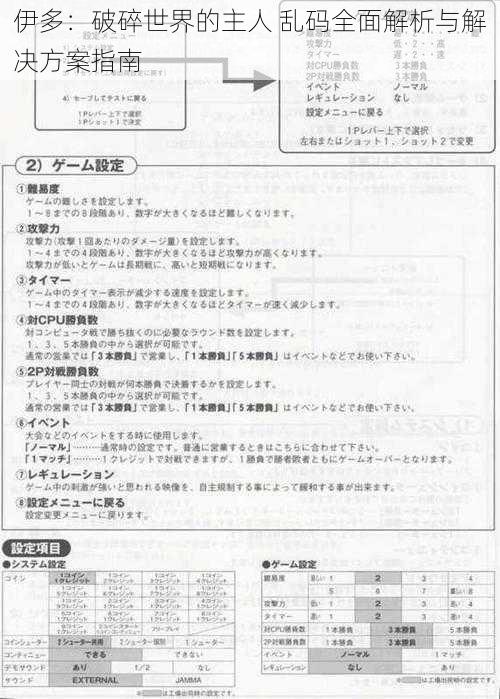 伊多：破碎世界的主人 乱码全面解析与解决方案指南