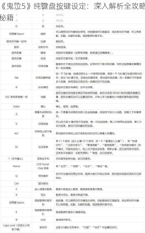 《鬼泣5》纯键盘按键设定：深入解析全攻略秘籍