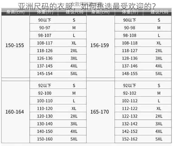 亚洲尺码的衣服，如何挑选最受欢迎的？