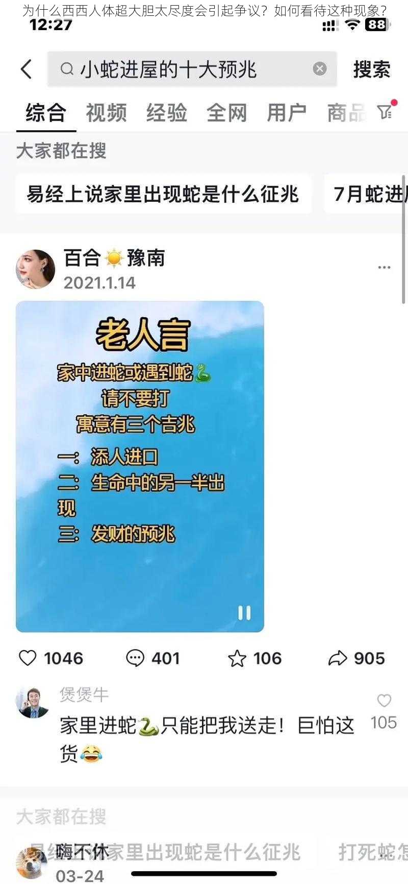 为什么西西人体超大胆太尽度会引起争议？如何看待这种现象？