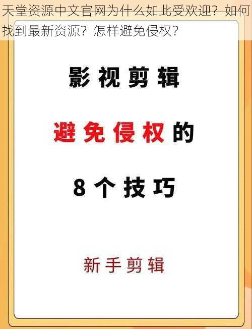 天堂资源中文官网为什么如此受欢迎？如何找到最新资源？怎样避免侵权？