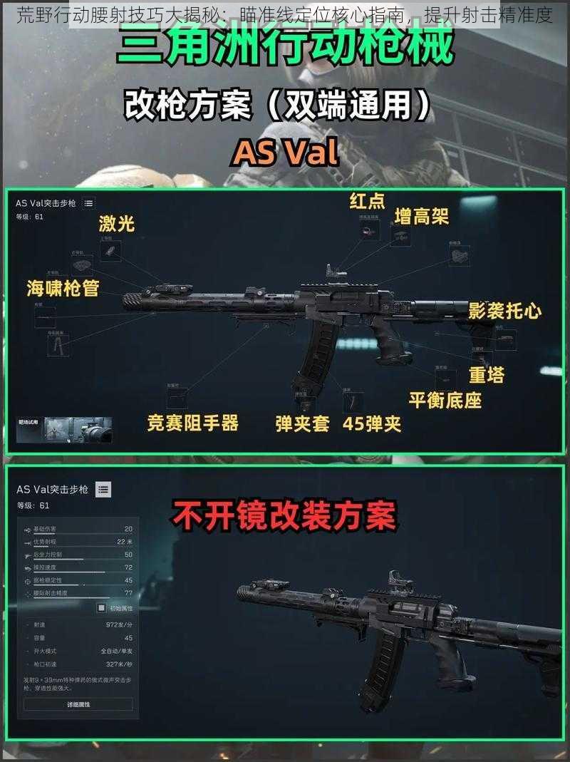 荒野行动腰射技巧大揭秘：瞄准线定位核心指南，提升射击精准度