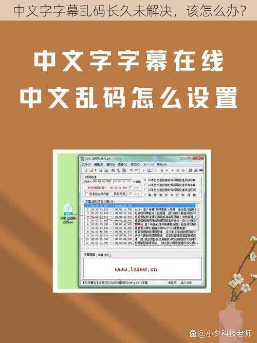 中文字字幕乱码长久未解决，该怎么办？