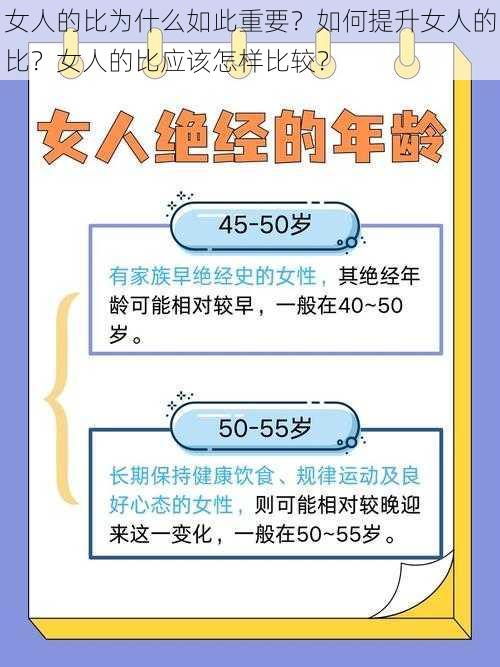 女人的比为什么如此重要？如何提升女人的比？女人的比应该怎样比较？