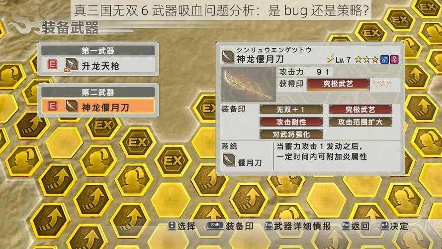 真三国无双 6 武器吸血问题分析：是 bug 还是策略？