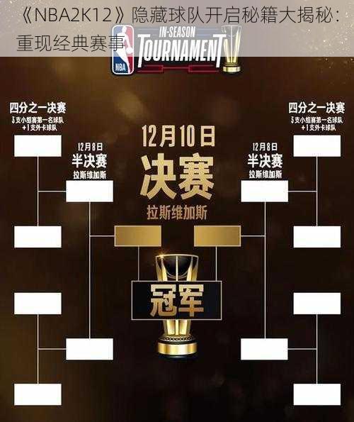 《NBA2K12》隐藏球队开启秘籍大揭秘：重现经典赛事