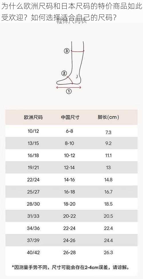 为什么欧洲尺码和日本尺码的特价商品如此受欢迎？如何选择适合自己的尺码？