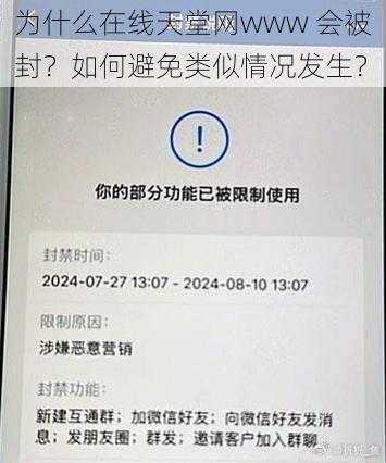 为什么在线天堂网www 会被封？如何避免类似情况发生？