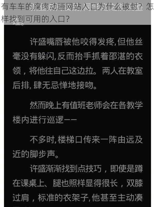 有车车的腐肉动画网站入口为什么被封？怎样找到可用的入口？