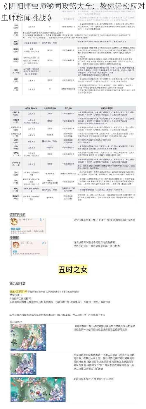 《阴阳师虫师秘闻攻略大全：教你轻松应对虫师秘闻挑战》