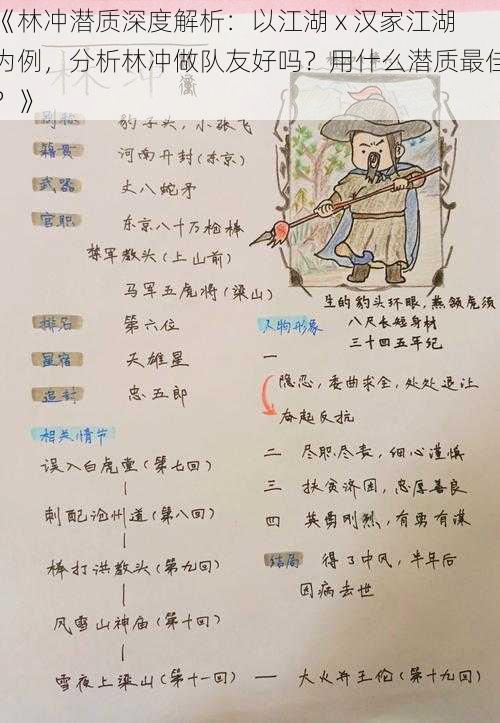 《林冲潜质深度解析：以江湖 x 汉家江湖为例，分析林冲做队友好吗？用什么潜质最佳？》